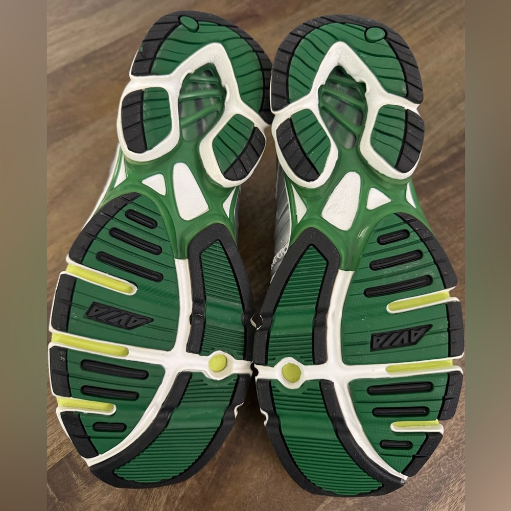 Women’s Avia White Mesh Athletic Sneakers with Green And Yellow Accents Size 7.5 - Picture 4 of 7